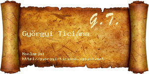 Györgyi Ticiána névjegykártya